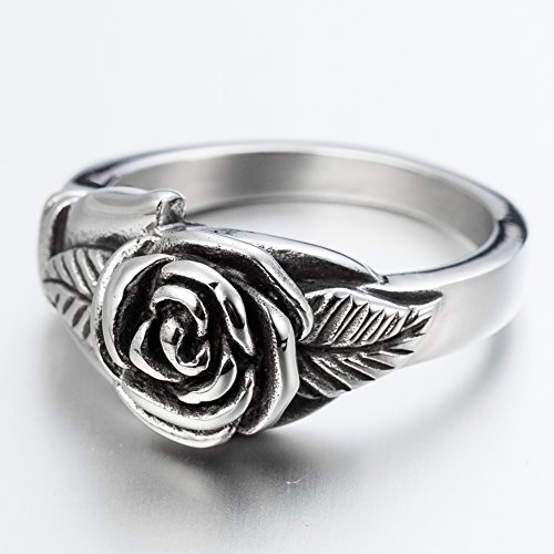 Jude Jewelers Retro Vintage Stainless Steel Flower Rose Promise Statement Cocktail Party Ring2