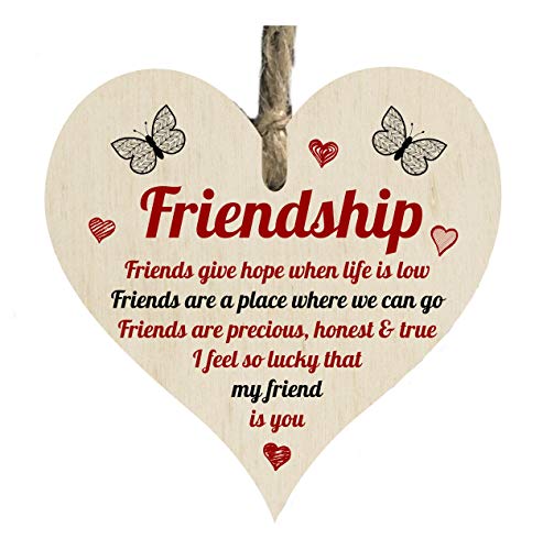 de sticker studio ltd Vriendschap Lucky Mijn vriend Is U Citeren Houten Harten Nieuwigheid Plaque Teken Gift htc60