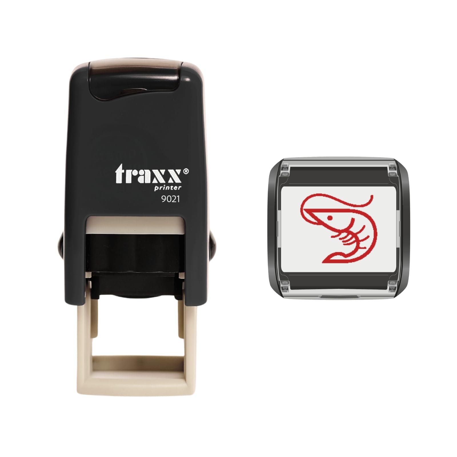 Stamp Design 4U Red Traxx 9021 Loyalty Card Self Inking Rubber Stamp Shrimping Fishing Bait Fish Shop Fisherman *A Shrimp Design*