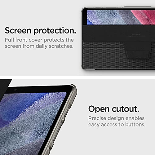 Image of Spigen Liquid Air Folio | Samsung Galaxy Tab A7 Lite Case [Magnetic Closure] [Trifold Stand] 8.7 inch Folio Full Cover | TPU+PU Leather - Black