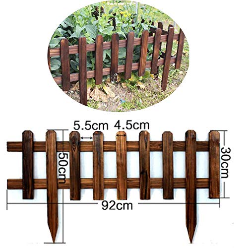 Preisvergleich Produktbild CJSWT HöLzerner Palisadenzaun, Sofortige Zaun-Verkleidungen Palisadenzaun-Rand-Zaun, Erweiternder Freistehender Zaun FüR Rasen, Patio, 92cm * 50cm
