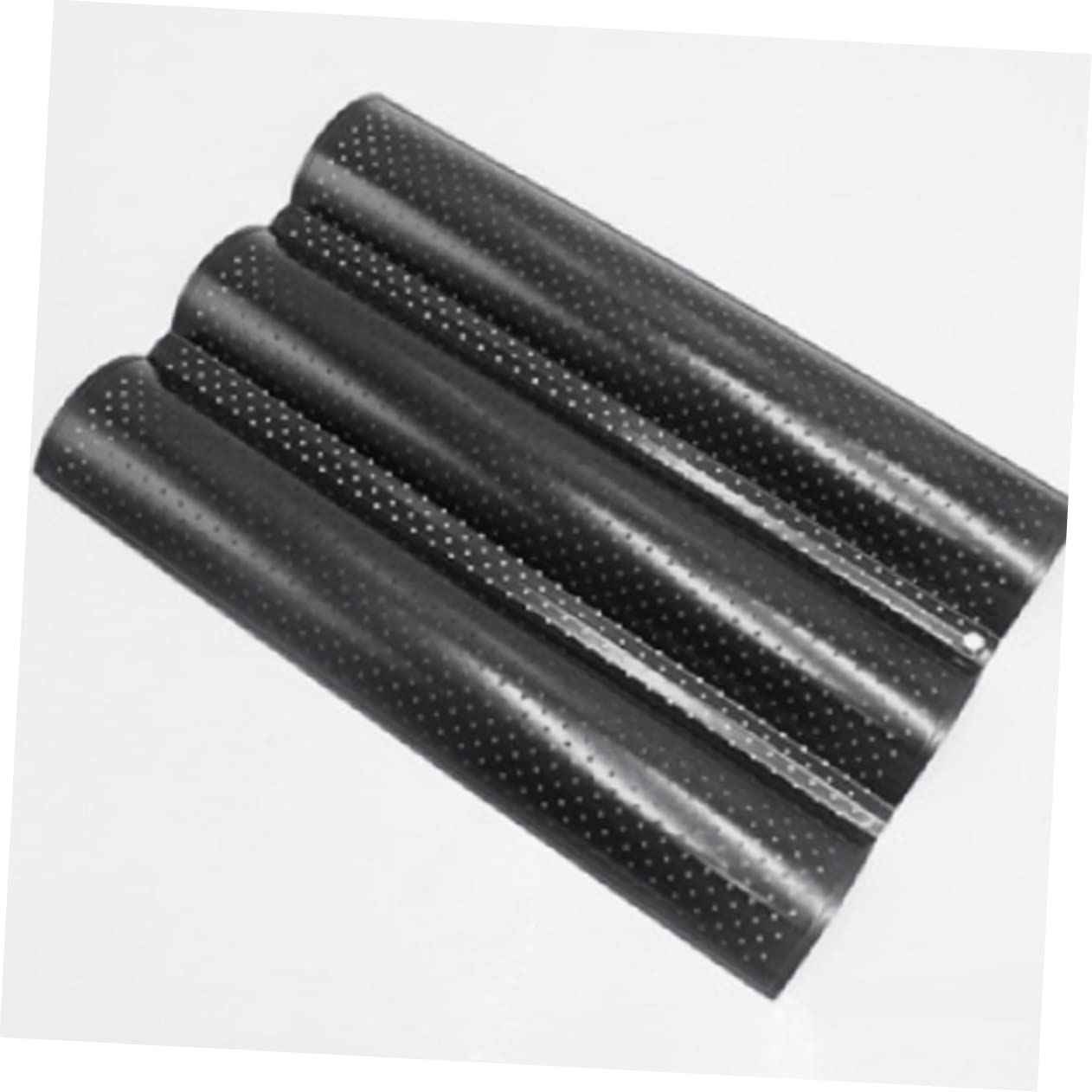 Wellenförmige Backform für Brotstangen aus Kohlenstoffstahl, Schwarz | 3 Slots, für Teig und Französisches Brot, Einsatz in Backshop und Zuhause