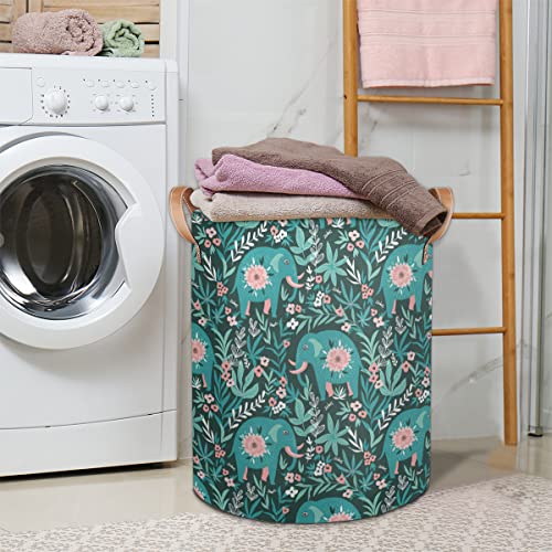 Africa Elephant 68L Collapsible Laundry Basket Large Laundry Hamper Blue Foldable Storage Bins Laundry Basket Fabric Nursery Hampers For Toy Organizer Bathroom Bedroom Home Decor #TOP1