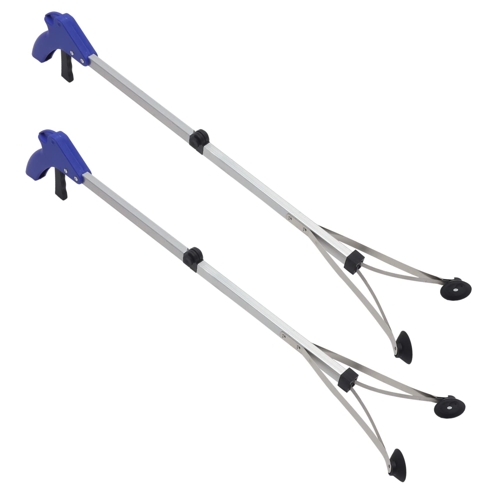 2 Pezzi Pinza Pieghevole in Lega Di Alluminio Strumento Per Raccogliere Rifiuti Per Giardino Blu