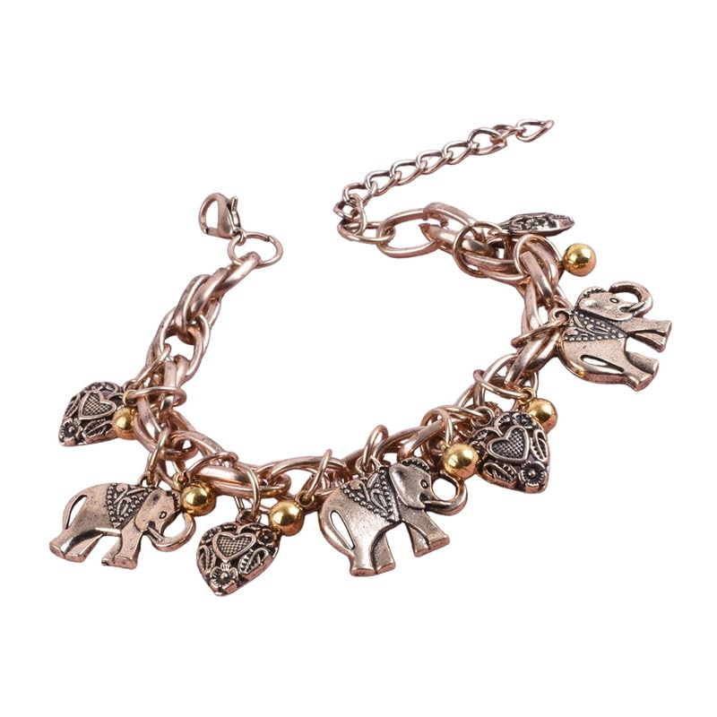 Alloy Carved Hang Hearts Lightweight Shiny Surface Anklet Women's Jewelry | Gold-image-26