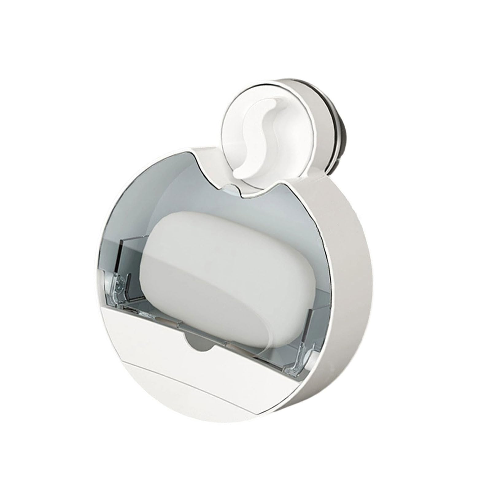 Space Saving Soap Wall Suction Cup Bathroom Organizers with Secure Suction Cup with Lid Easy Cleaning Design Nondrill Soap Box