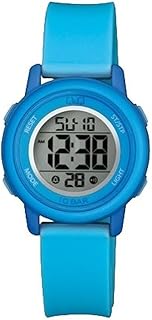 Q&Q ساعة رقمية مقاومة للماء للجنسين - M208J001Y رقمي تناظري بمينا أزرق بسوار