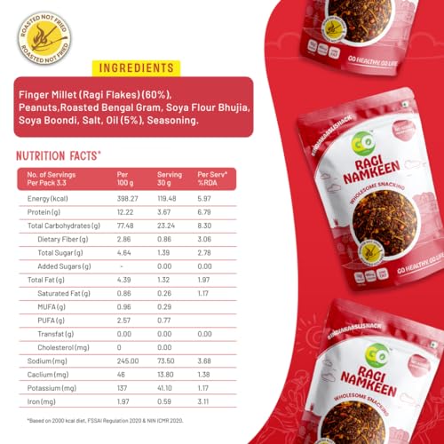 Image of GO LIFE Ragi Namkeen (250G) | Healthy & Tasty Millet Snack | Roasted Not Fried, Protein-Rich, High Fiber, Gluten-Free, Zero Preservatives | Perfect Diet Snack | Anytime Snacking