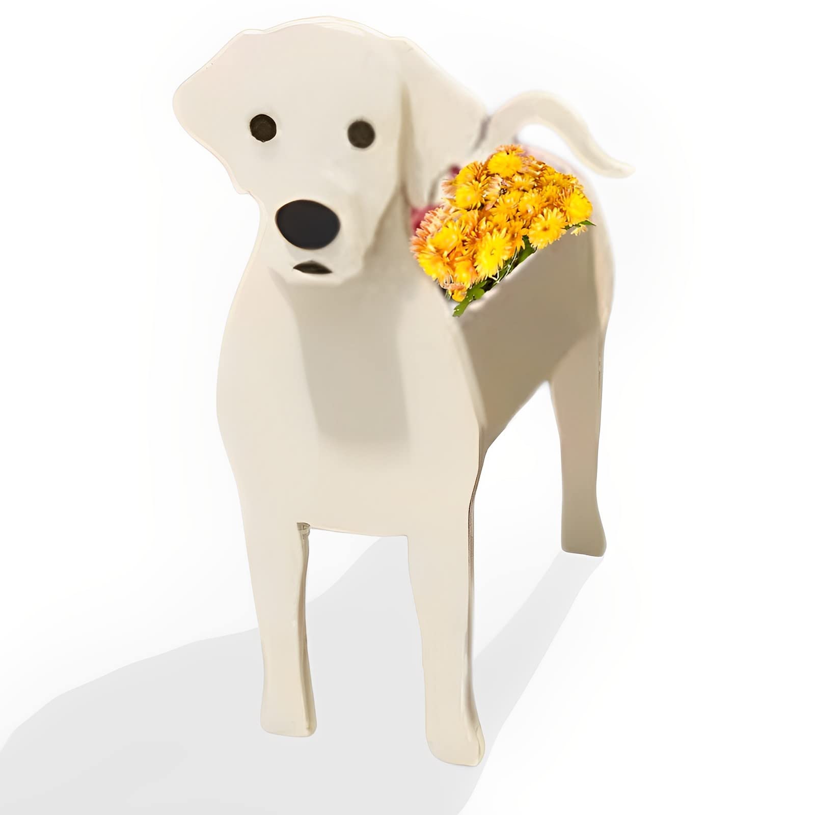 strolfay Dog Flower Planter Gifts for Women,Cute PVC Dog Planters,Flower Pots Indoor Outdoor,Garden Planter for Birthday,Office,Pet Lovers 9.45 * 6.38 * 13.39in(White Labrador) โ image 1