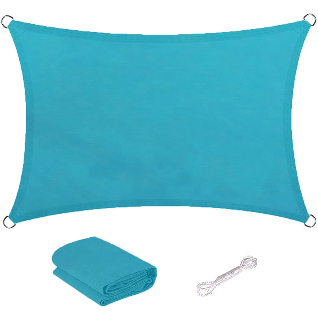 Voile D'ombrage Rectangulaire Permeable ​Polyester Résistant Aux Déchirures Protection des Rayons UV, Toile Imperméable pour Terrasse 3x3 pour Jardin Et Terrasseblue-3X3M