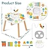 Giant bean Mesa de actividades de madera para niños de 1 año, mesa de aprendizaje Montessori 11 en 1 con laberinto de cuentas, clasificador de formas, juego de pesca y más, juguete de desarrollo #2