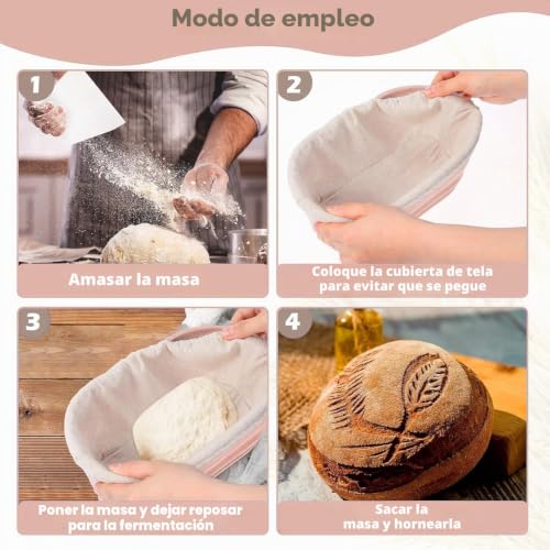 Cesta fermentacion pan y molde rectangular de 29cm para evitar masas planas 5
