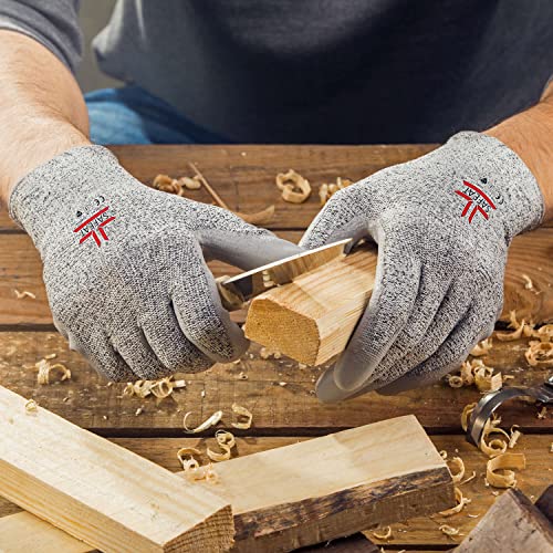 SAFEAT Cut Resistant Work Gloves for Men and Women - Protective, Flexible, Safety Grip, Comfortable PU Coated Palm - Image 3