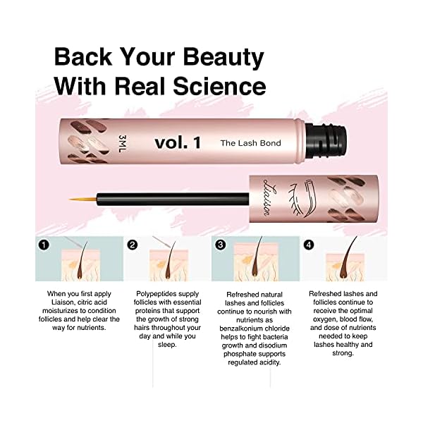 Eyelash Growth Serum (3ML) Premium Lash Serum for Eyelash Growth Thickness, Stronger, Healthier Lashes - Eye Lash Serum Growth - Vegan & Cruelty Free - Lash Growth Serum - 2 Month Supply - USA