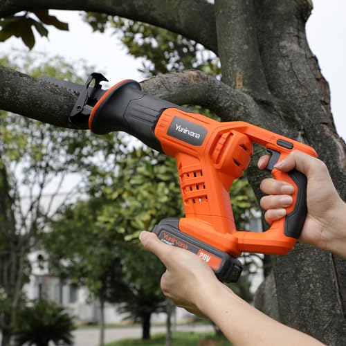 Yunirvana 20V Cordless Reciprocating Saw, 0-3000 SPM Variable Speed, Tool-Free Blade Change, Includes 3 Wood Blades & 2 Metal Blades, with 2000mAh Battery & Fast Charger 8 Yunirvana 20V Cordless Reciprocating Saw, 0-3000 SPM Variable Speed, Tool-Free Blade Change, Includes 3 Wood Blades & 2 Metal Blades, with 2000mAh Battery & Fast Charger - Image 8