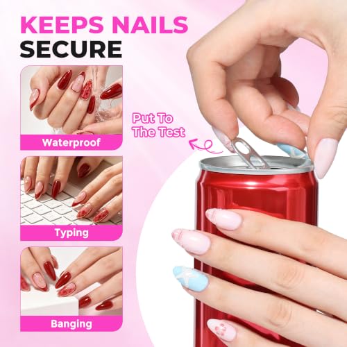 Image of UNA GELLA Air-Dry Press On Nail Glue and Remover Set for Press On Nails