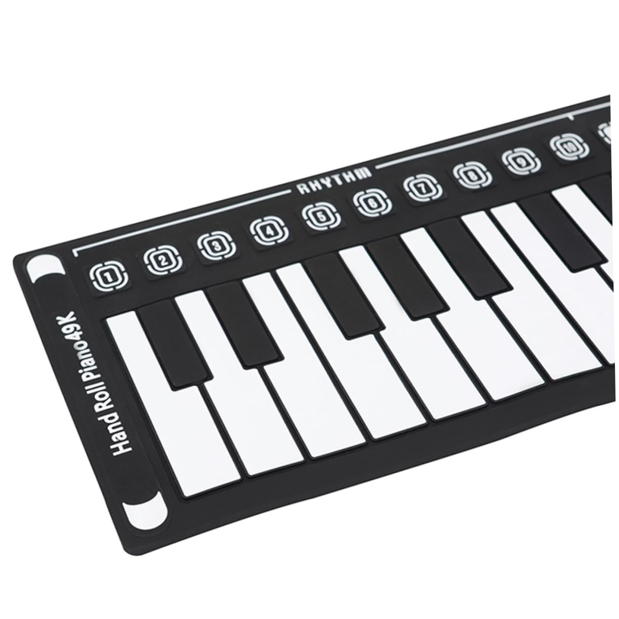 Pianola Arrotolabile in Silicone 49 Tasti, Tastiera Pieghevole | Nero, Altoparlante Integrato, Abs e Componenti Elettronici, per Ragazzo Ragazza e Adulti, Formato Portatile