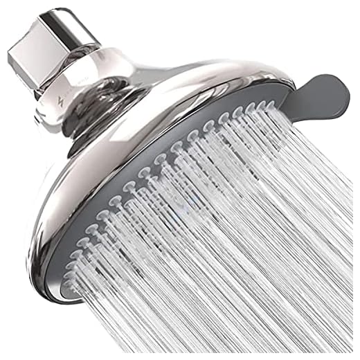 SparkPod High Pressure 3-Function Rain Shower Head - Luxury Modern Look - 3.75" Wide Angle Rainfall Showerhead - No Hassle Tool-less 1-Min Installation (Chrome)