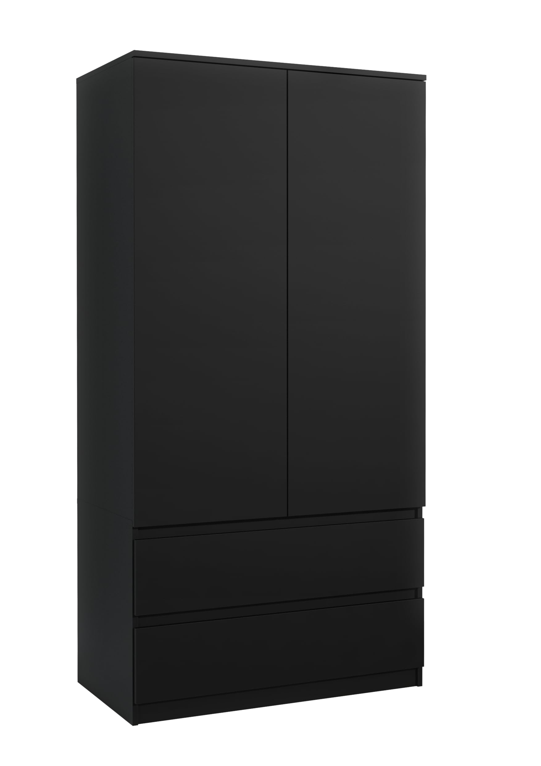 Armadio con Cassetti Nero 90x50x180 cm Guardaroba Multifunzionale per Camera da Letto