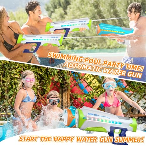 Image of Storio Rechargeable Electric Automatic Continuous Shooting High Pressure High Power Holi Pichkari Water Gun Toy for Kids - Auto Suction, 25-32Ft Range, Self-Filling