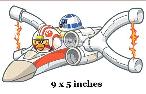 9 Inch Luke Skywalker X Wing Red Leader Bird Angry Birds Star Wars Removable Peel Self Stick Adhesive Vinyl Decorative Wall Decal Sticker Art Kids Room Home Decor Girl Boy 9x5 Inch