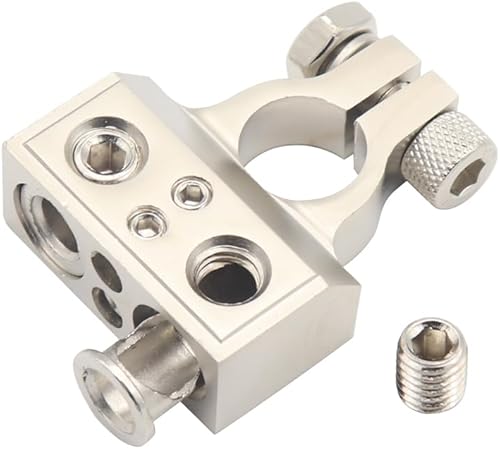 Miniatura 3 de Juego de conectores de terminales de batería, cable doble calibre 10 y cable de calibre 8 positivo o negativo con anillos adaptadores (1 par)