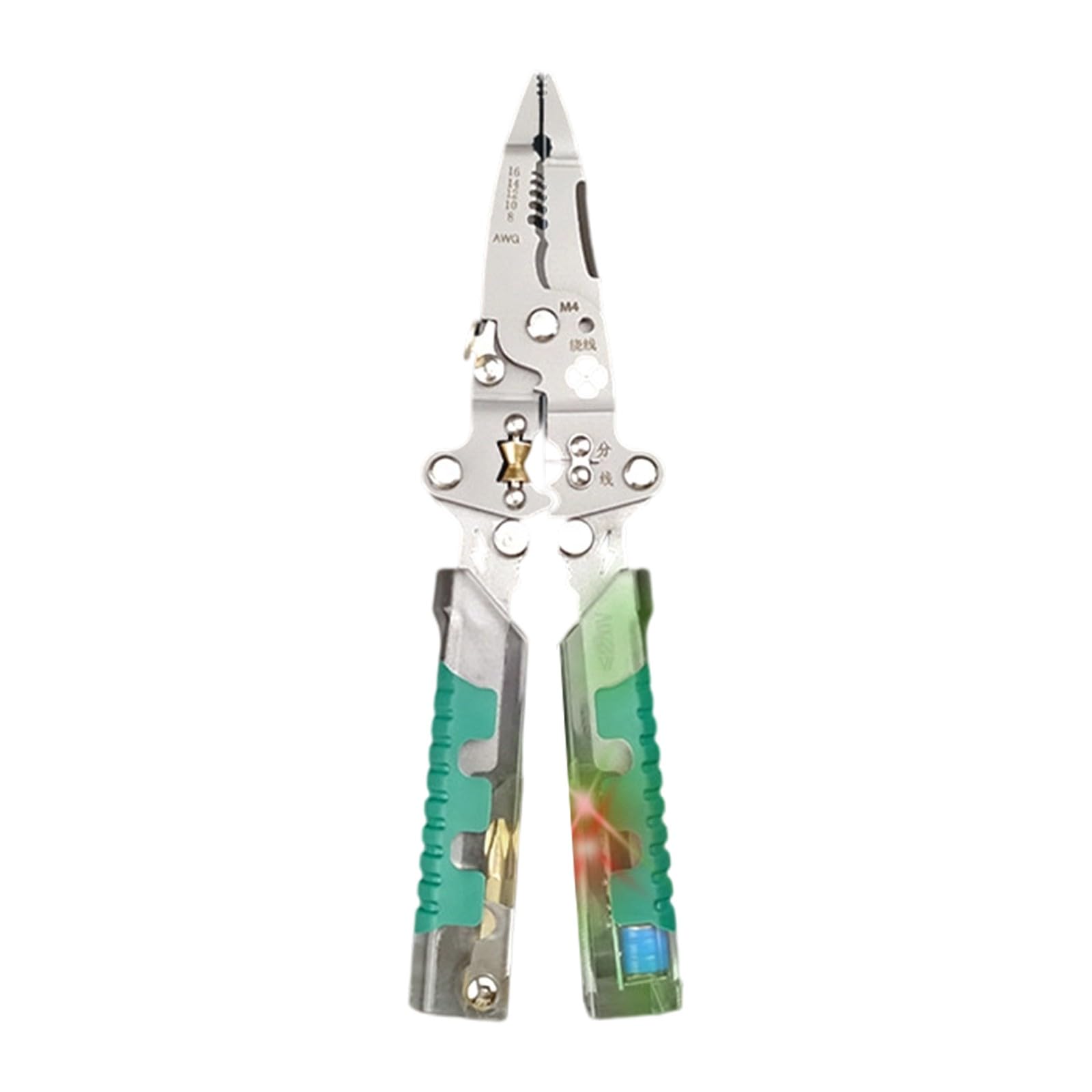 Tsophreniq D Ergonomic Folding Electrician Wire Stripper Feature Voltages Testing Function Stripping Capability Screwdriver Tool Folding Voltages Tester Stripper Crimper Screwdriver