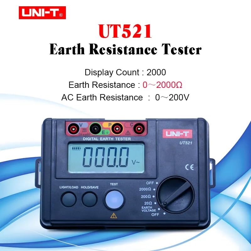 UNI-T UT521 Earth Resistance Tester with specifications