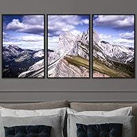 3 Piece Framed Canvas Wall Art Mountain Landscape Canvas Prints Home Artwork Decoration for Living Room,Bedroom - 16