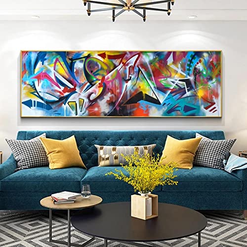 Peinture Graffiti Art longue 30x105 cm impression toile colorée