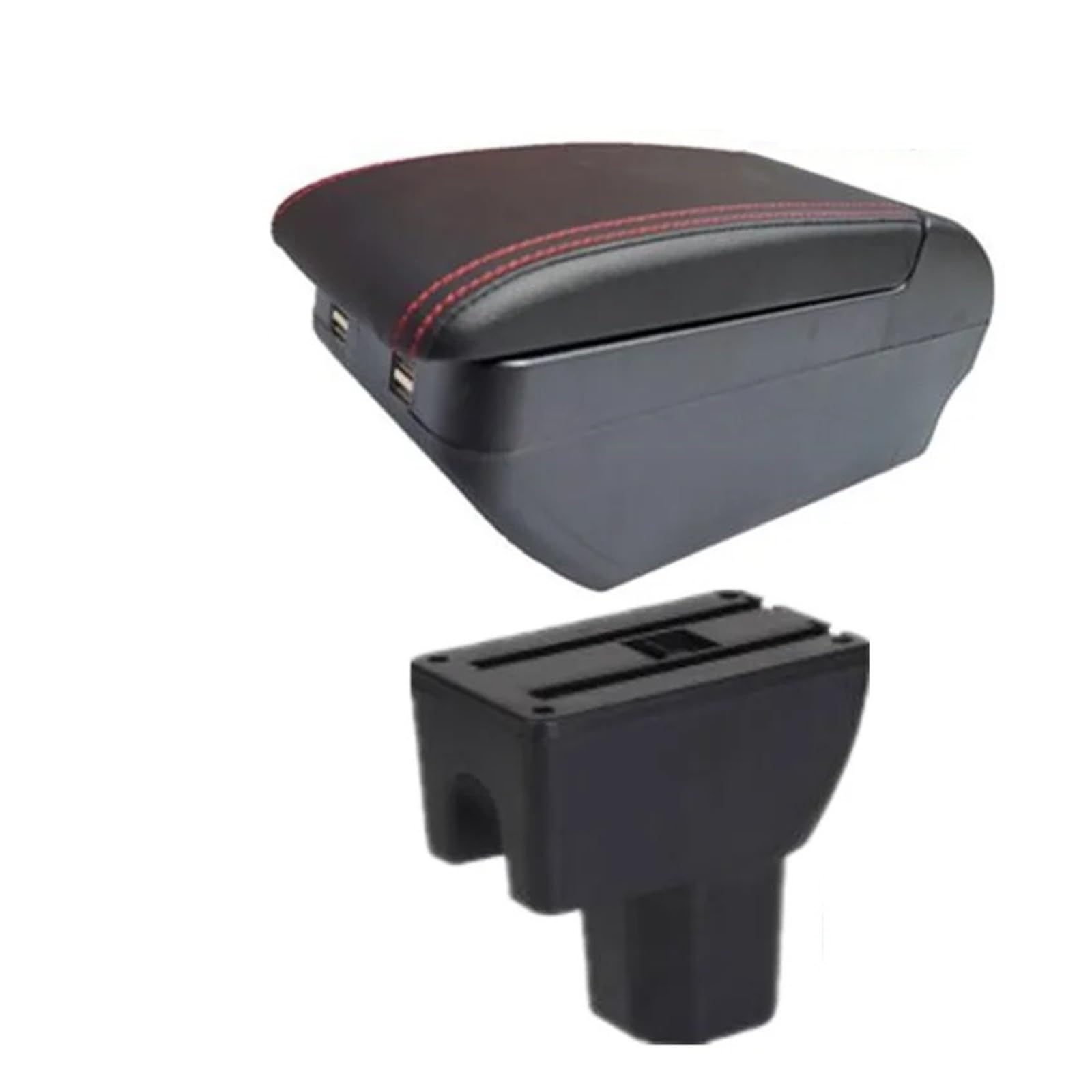 GBGWRMRYX Center Armrest Box For Suzuki For Splash Car Armrest Box Storage Box Interior Dedicated Retrofit Parts Replacement Accessories Arm Rest(H red line 4USB)