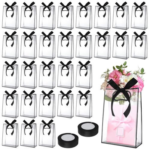 Sac cadeau transparent avec poignée LOPYXBR lot de 30 pour mariages