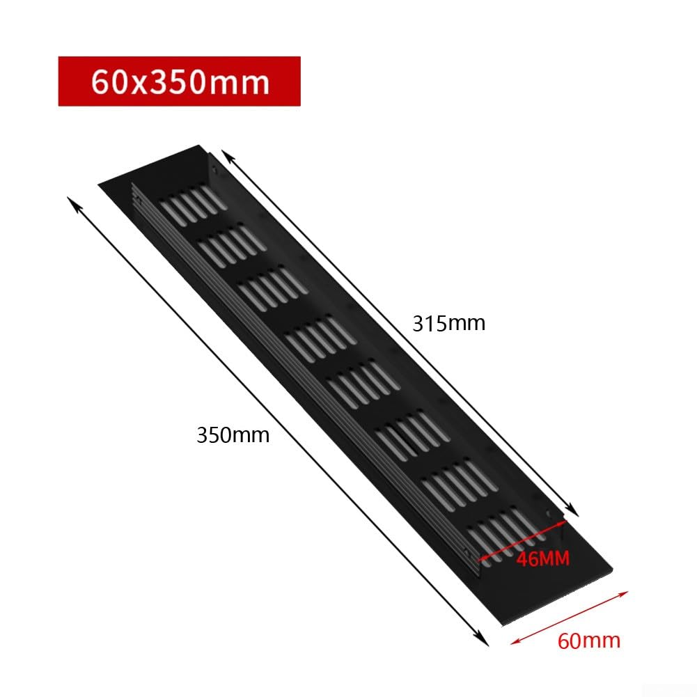 60x350MM Internal Vent Covers, Aluminium Rectangular Wardrobe Air Vent Grille Ventilation, Suitable for Cabinet Air Vent Grille Cover - Image 2