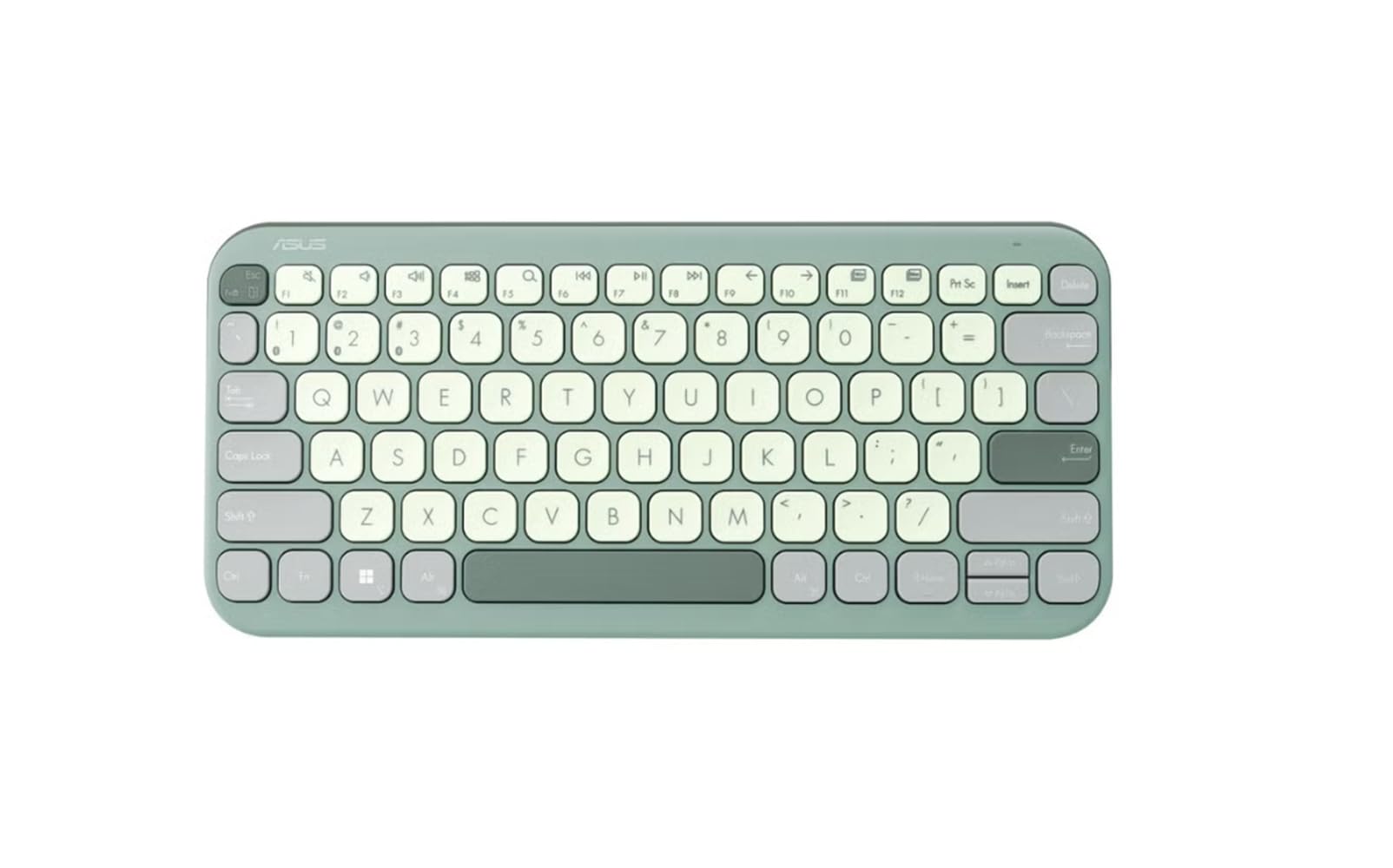 ASUS Marshmallow Tastatur KW100, QWERTZ DE Layout, kabellos, Bluetooth, flaches Profil, Farbe Green Tea