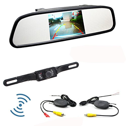 iMeshbean Backup Camera and Monitor Kit, 4.3" Car Vehicle Rearview Mirror Monitor