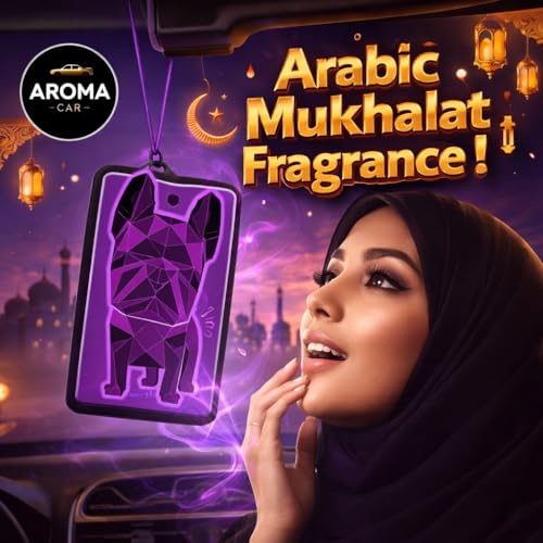 Image of Aroma Car Perfume Hanging Car Air Freshener, Geo Dog Mukhalat (Pack of 3)
