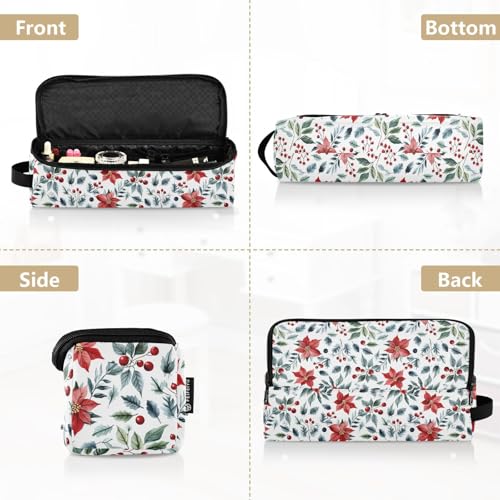 Christmas Leaves Flowers Marble Hair Tools Travel Bag Heat Resistant Mat for Irons Straighteners Curling Iron Hair Care Accessories Portable Organizer Bag miniatura 5