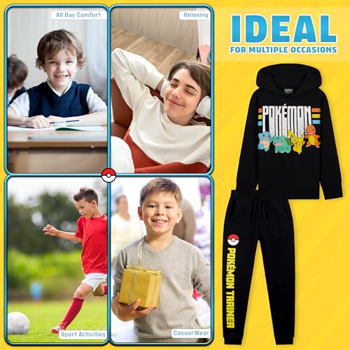 Pokemon Boys Tracksuit - 2 Piece Hoodie and Tracksuit Bottoms Set for Kids and Teenagers 5-14 Years - Gifts for Boys4