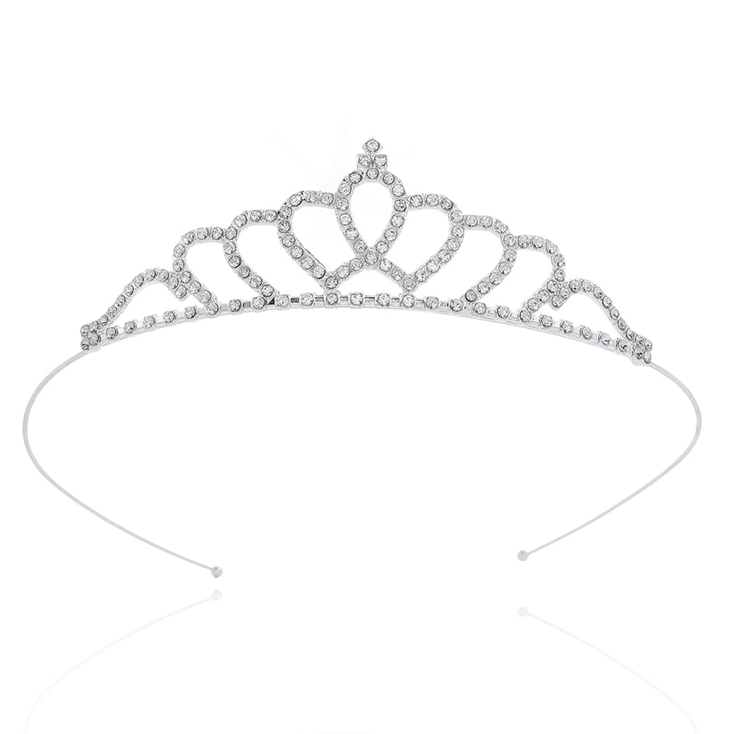 Wanna Party Exquisite Light Weight Princess Silver Metal Crystal Hair Tiara for Birthday Crown for girls/Birthday Tiara-1 Pc (B0CJVDPJN7) Amazon Price History, Amazon Price Tracker