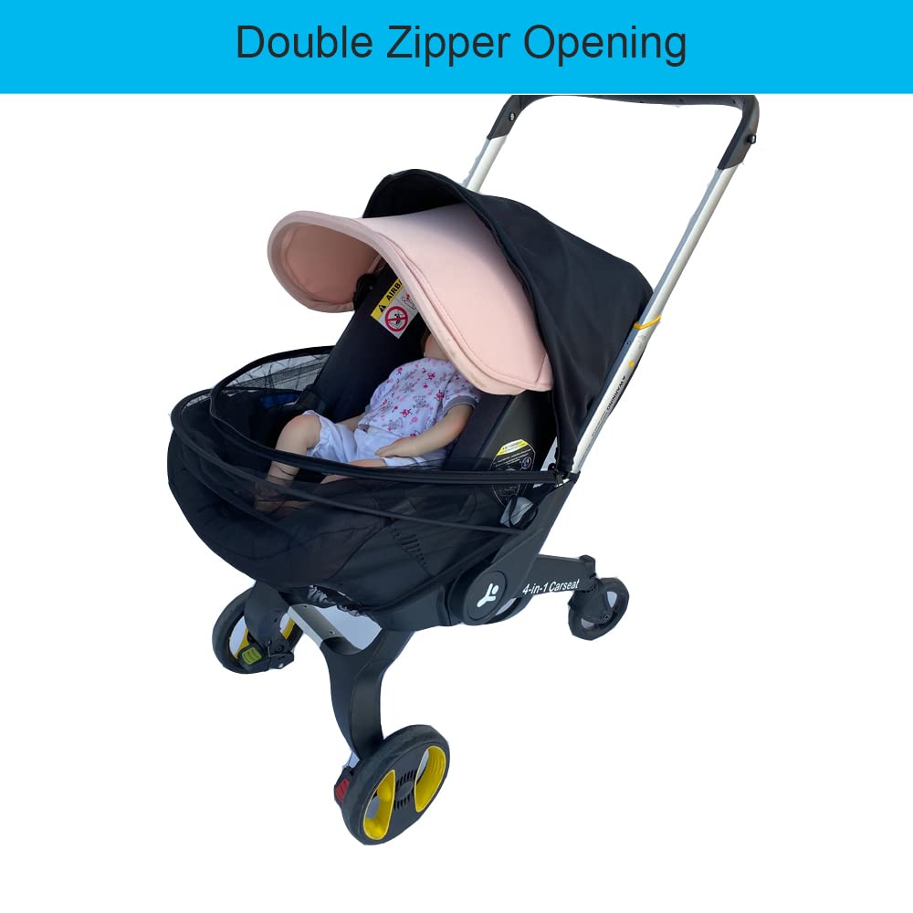 Brogtorl Mosquito Net for Baby Stroller Compatible with Doona Pushchair, Universal Mosquito Net with Sun Visor - Image 4