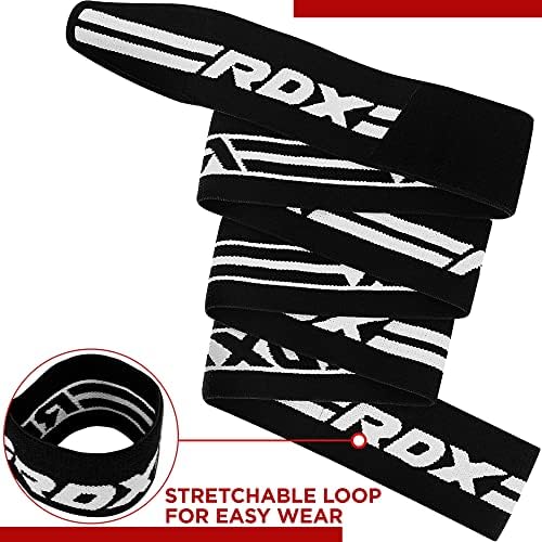RDX Knee Wraps Pair Weightlifting, IPL USPA Approved, 78 Elasticated Straps for Gym Workout Fitness Squats Powerlifting, Compression Support, Men Women WOD Training, Squatting Leg Press Bodybuilding