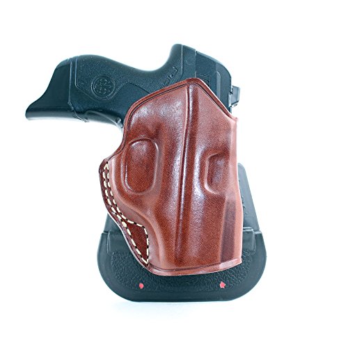 Premium Leather OWB Paddle Holster with Open Top Fits, Beretta Pico 380 ACP, Right Hand Draw, Brown Color #1201#