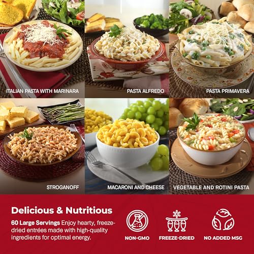 Image of Legacy Food Storage 60 Serving Emergency Food Supply Bucket, 12 Entrees, 23,400 Total Calories, Shelf Stable Lunch & Dinner, Freeze Dried Survival Meals for MRE Camping, Hiking, Prepping