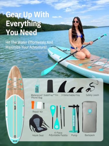 Image of Niphean Inflatable Paddle Board with Accessories 10'6'' /7'6''Stable SUP