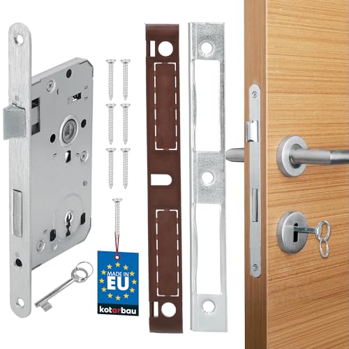 Produktfoto von KOTARBAU® Einsteckschloss DIN Links Bunbartschlüssel Schloss Türschloss mit Gegenplatte Stahl Top-Qualität Rostfrei…
