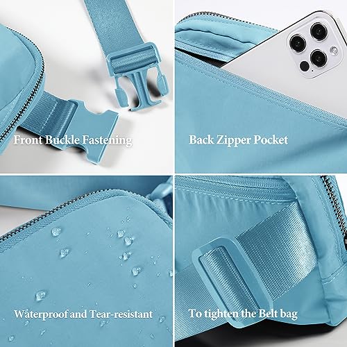 Image of ODODOS Unisex Mini Belt Bag with Adjustable Strap Small Fanny Pack for Workout Running Traveling Hiking, Steel Blue