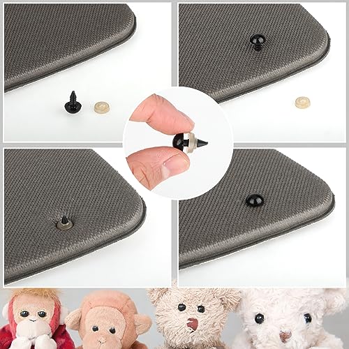 Yolev 200pcs 10mm Black Safety Eyes for with Plastic Washers Safety Eyes Plastic Craft Safety Eyes with Washers Doll Eyes for Stuffed Animals DIY Making Soft Toy Crafts Decorations - Image 3