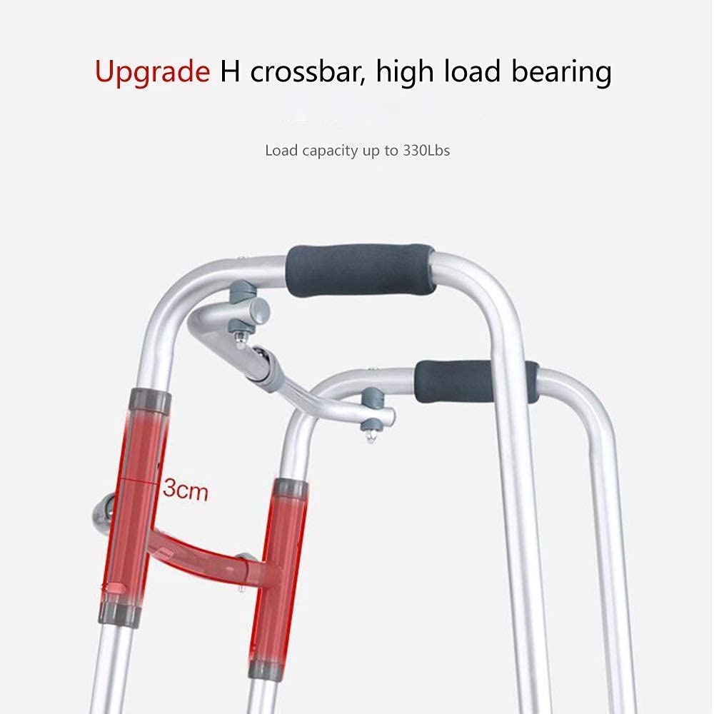 Ausilio per la deambulazione con rollator, Walker, Walker Standard Walkers 8-Velocità Regolazione Camminata Mobilità Ausilio Pieghevole Doppia Modalità Viaggio Riabilitazione Walker