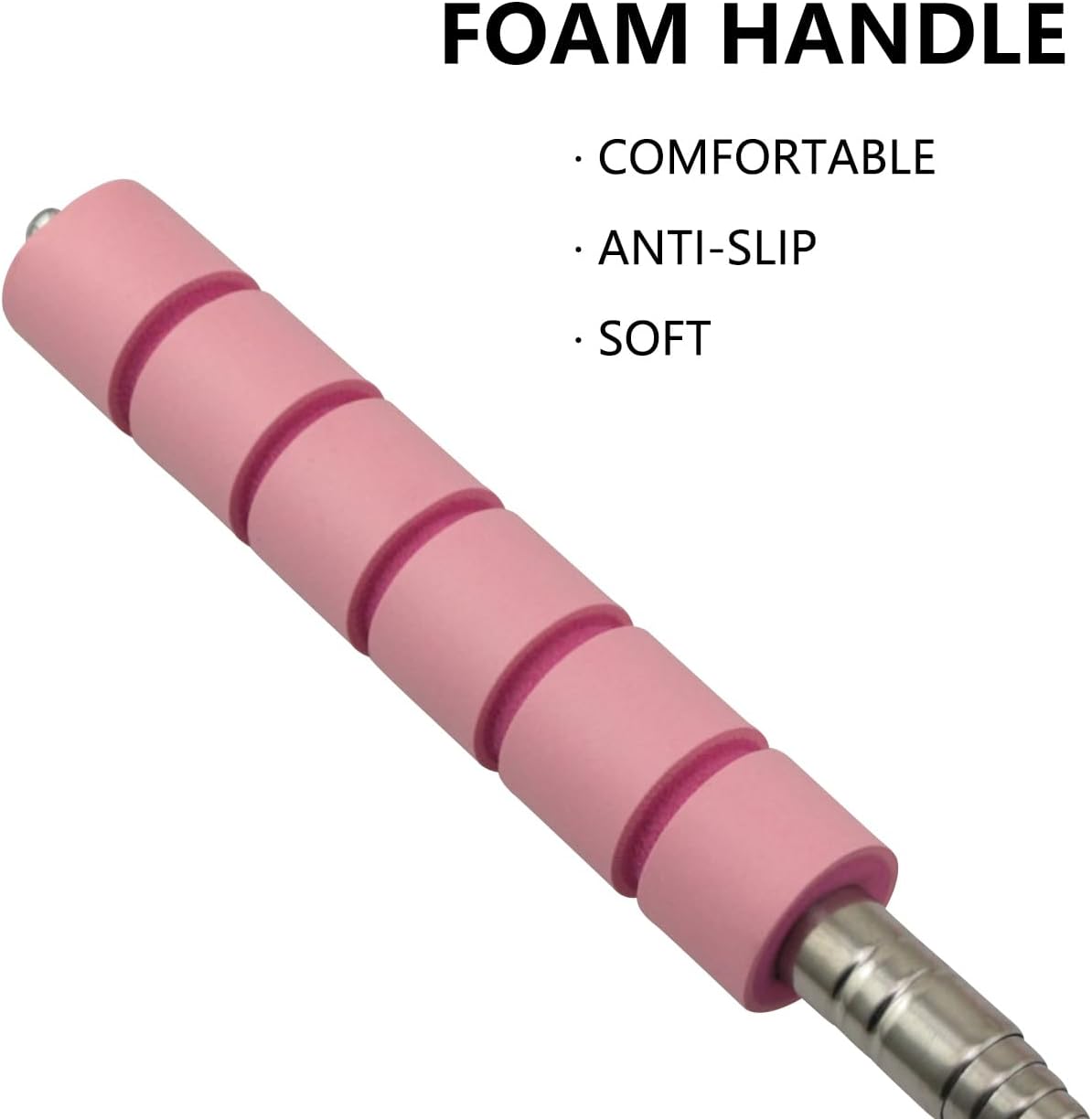 2PCS Retractable Stainless Steel No Bend Shoe Horn Travel Portable Non Slip Long Handle Effortless Shoe Lifter Pink For Seniors and Pregnant Women