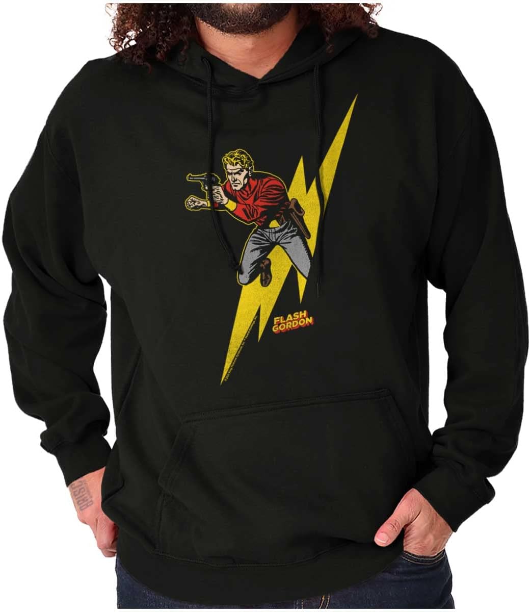 Brisco Brands Flash Gordon Lightning Bolt Comics Hoodie Sweatshirt Women Men
